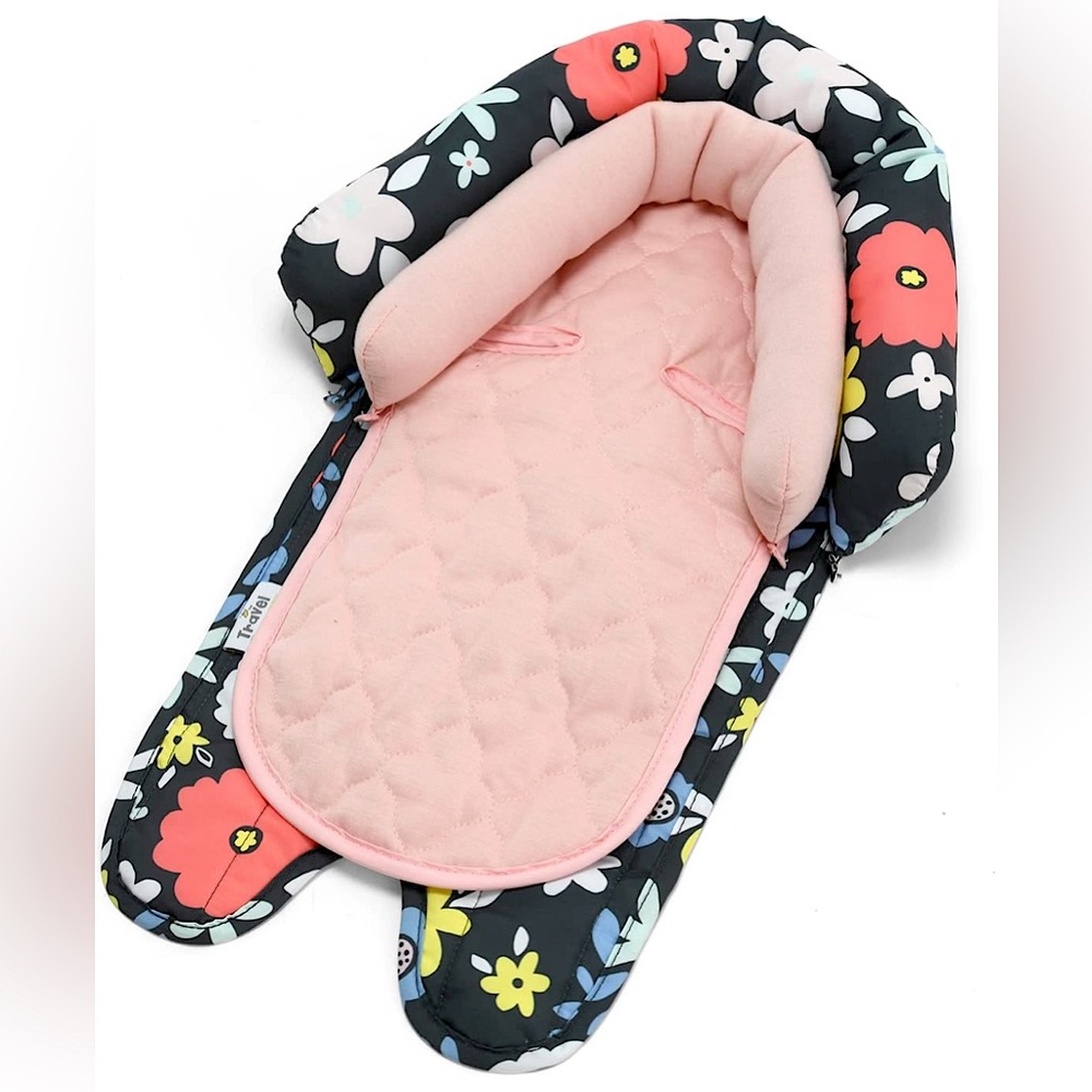 Travel Bug Dark Floral baby & Toddler Head Support Duo